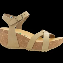 Bionatura Sandali Da Donna Con Zeppa Fregene Tortora - 24 Fregene