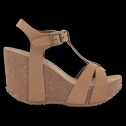 Bionatura Sandali Da Donna Con Zeppa Alta Tortora - 29A733