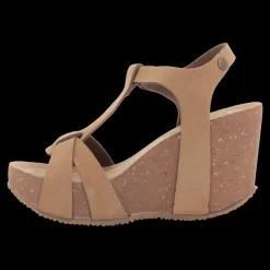 Bionatura Sandali Da Donna Con Zeppa Alta Tortora - 29A733