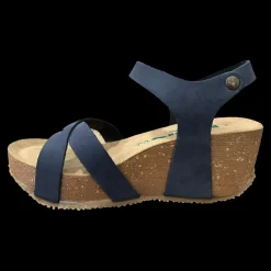 Bionatura Sandali Da Donna Con Zeppa Fregene Blu Navy - 24 Fregene