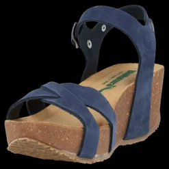 Bionatura Sandali Da Donna Con Zeppa Fregene Blu China - 24 Fregene