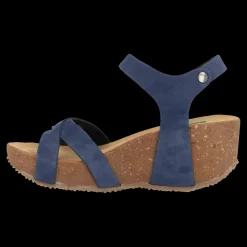 Bionatura Sandali Da Donna Con Zeppa Fregene Blu China - 24 Fregene