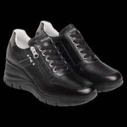 Nero Giardini Sneakers Con Zeppa Da Donna In Pelle Nero - E306461D