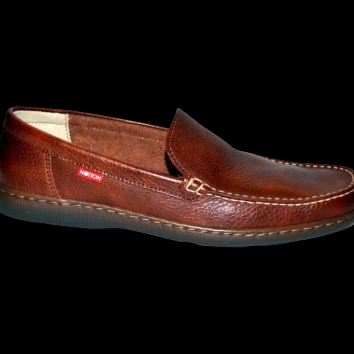 Notton Mocassini Da Uomo N Pelle Con Suola Di Gomma 1547 Marrone - 1547