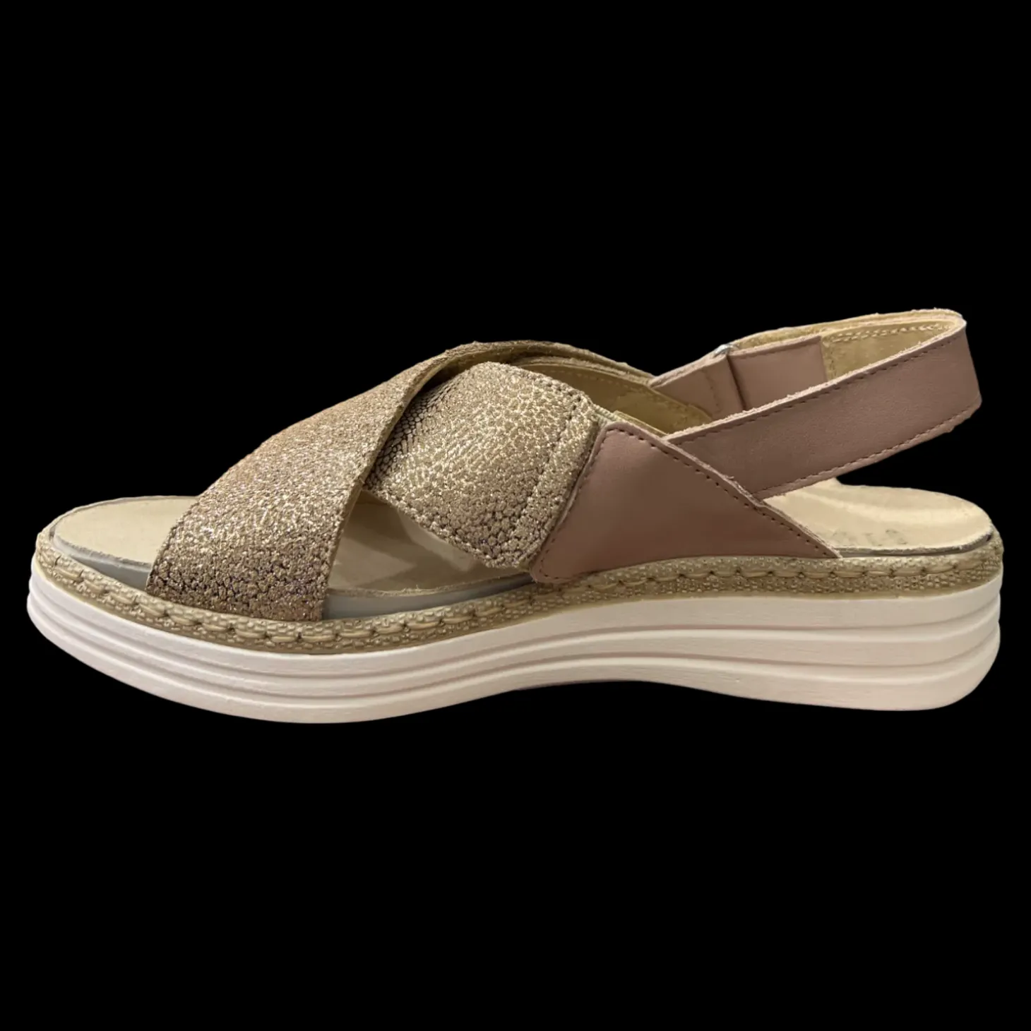 Stile Di Vita Sandali Con Plantare Estraibile Oro Rosa - 8233