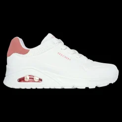 Uno - Pop Back Skechers Scarpe Sportive Sneakers Da Donna Bianco/corallo - 177092