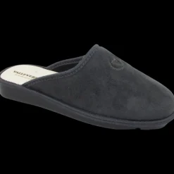 Valleverde Pantofole Con Sottopiede In Pelle Da Uomo  Antracite - 37801