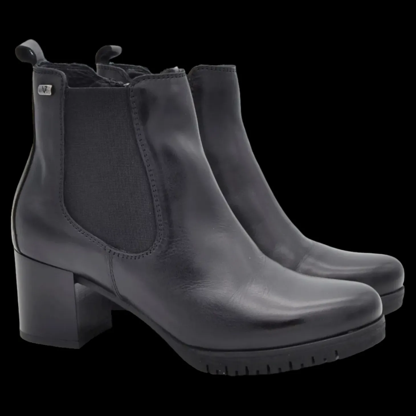 Valleverde Tronchetti Da Donna In Pelle Nero - 49354